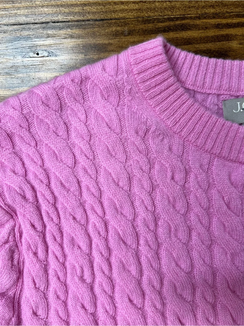 J. Crew Perfect cashmere cable-knit cardigan in Pink Size Small NWT